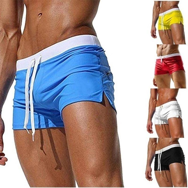 Herren Bademode Badehose Sportbekleidung Sexy Kurze Strandhose Mode M schwarz von Joom DACH