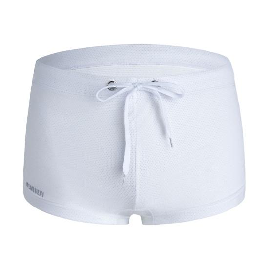 Herren Badeshorts Low Rise Einfarbig Strand Enge Badehose mit Taillenband Badeanzug XL weiß von Joom DACH