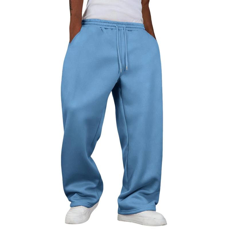 Herren Baggy Sweatpants Weitbeinige Jogginghose mit Taschen M hellblaue von Joom DACH