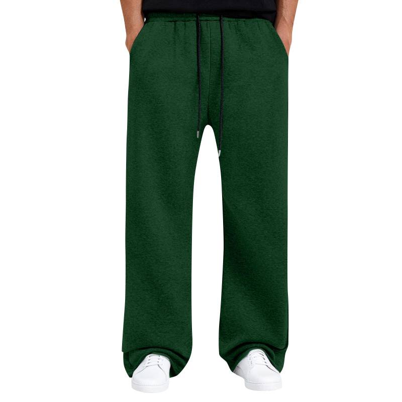 Herren Baggy Sweatpants Weitbeinige Jogginghose mit Taschen S dunkelgrüne von Joom DACH