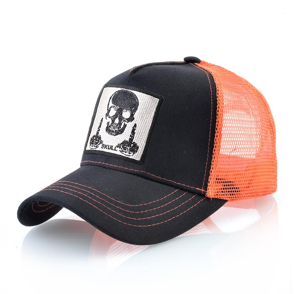 Herren Baseball Cap mit Stickerei Totenkopf Patch Snapback Hip Hop Trucker Cap Damen Vier Jahreszeiten Outdoor Atmungsaktive Visier Knochen Hüte 56-59CM von Joom DACH