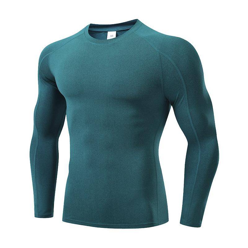 Herren-Basisschicht-Shirt, langärmelig, sportliche Lauf-T-Shirts, Kompressionsstrumpfhose, leichtes Unterhemd, Outdoor-Langarm-Sonnenhemden UPF 50+ M grün von Joom DACH