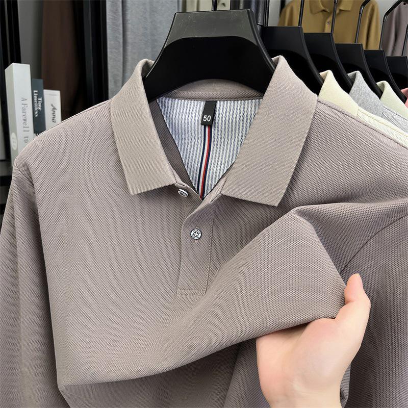 Herren Baumwoll-Poloshirt in Unifarbe - Langarm Casual-Oberteil XL von Joom DACH