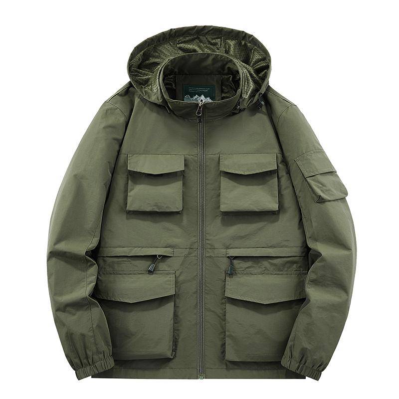 Herren Baumwoll-Windbreaker Frühlings- und Herbstjacke Bomberjacke Mehrfach-Taschen Herren Taktische Jacke Freizeitjacke für Herren 5XL von Joom DACH