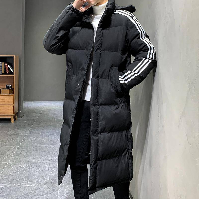 Herren-Baumwoll- und Samt-Verdickungscode im langen Abschnitt der Daunenjacke, Baumwolljacke für den Winter XXXL schwarz von Joom DACH