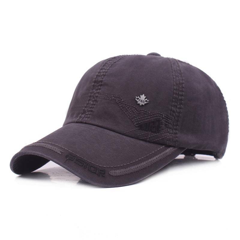 Herren Baumwolle Baseball Cap Frühling Herbst Sonnenschutz Hut Damen Bergsteigen Hut grau von Joom DACH