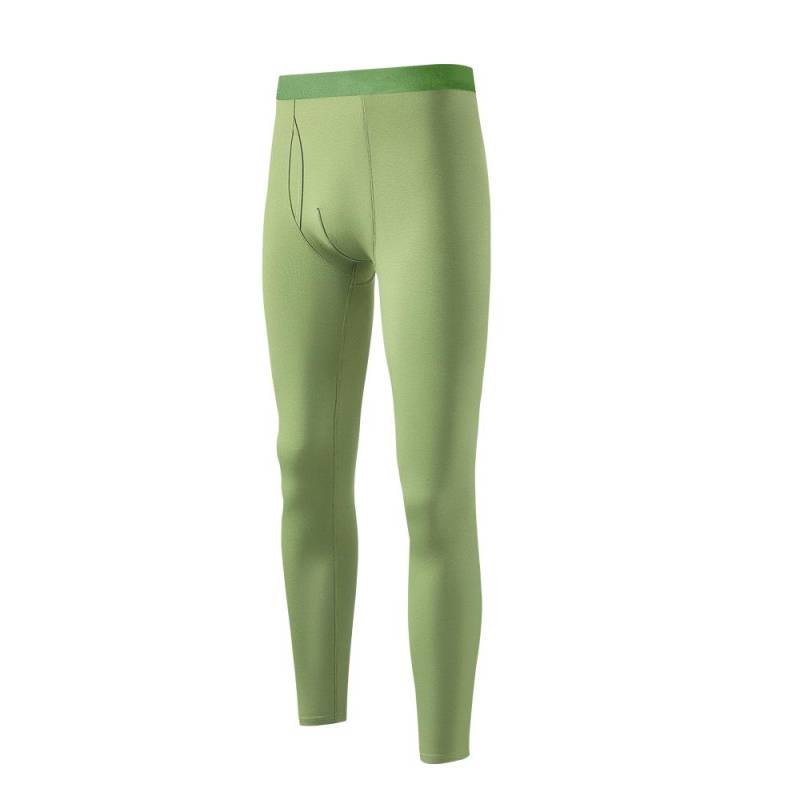 Herren Baumwolle Hochwertige Thermo-Kleidung Unterwäsche Unterhosen Pyjamahose Für Männer Elastische Taille Hose Herbst Winter Kleidung 2XL grün von Joom DACH
