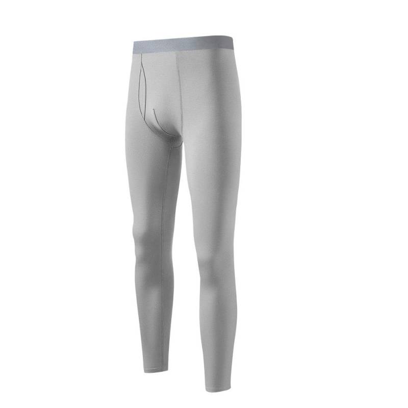 Herren Baumwolle Hochwertige Thermo-Kleidung Unterwäsche Unterhosen Pyjamahose Für Männer Elastische Taille Hose Herbst Winter Kleidung 2XL licht grau von Joom DACH