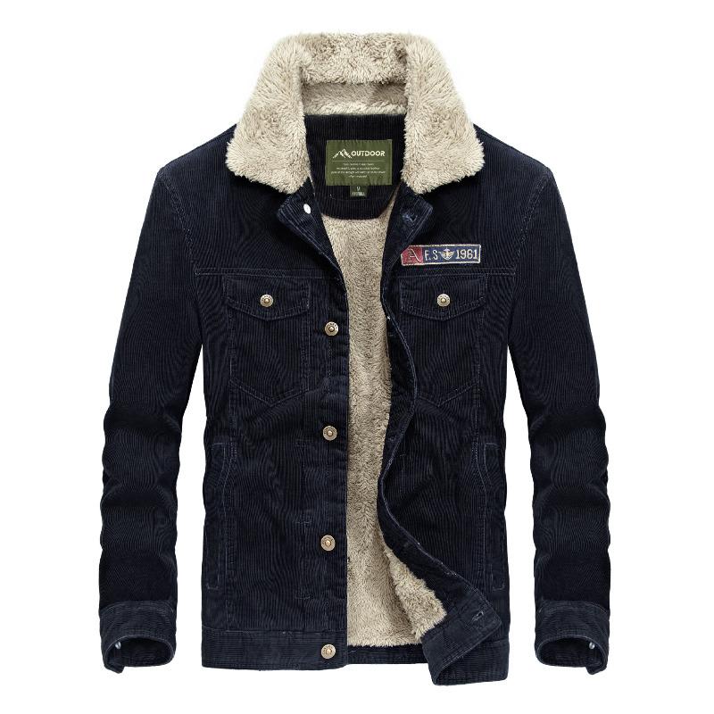 Herren Baumwolle gefütterte Casual Fit Kurze Version Herrenmantel Große Größe Fleecejacke XXXL von Joom DACH