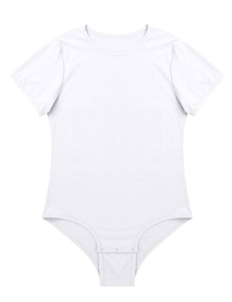 Herren Bequemer Einteiler T-Shirt Body Druckknopf im Schritt Kurzarm Nachtwäsche für den täglichen Gebrauch M weiß von Joom DACH