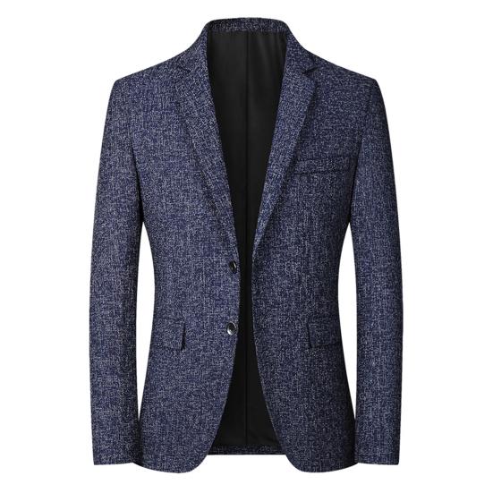 Herren Blazer Einfarbig Einreiher Herbst Winter Zwei Knöpfe Taschen Anzugjacke für Hochzeit M navy blau von Joom DACH