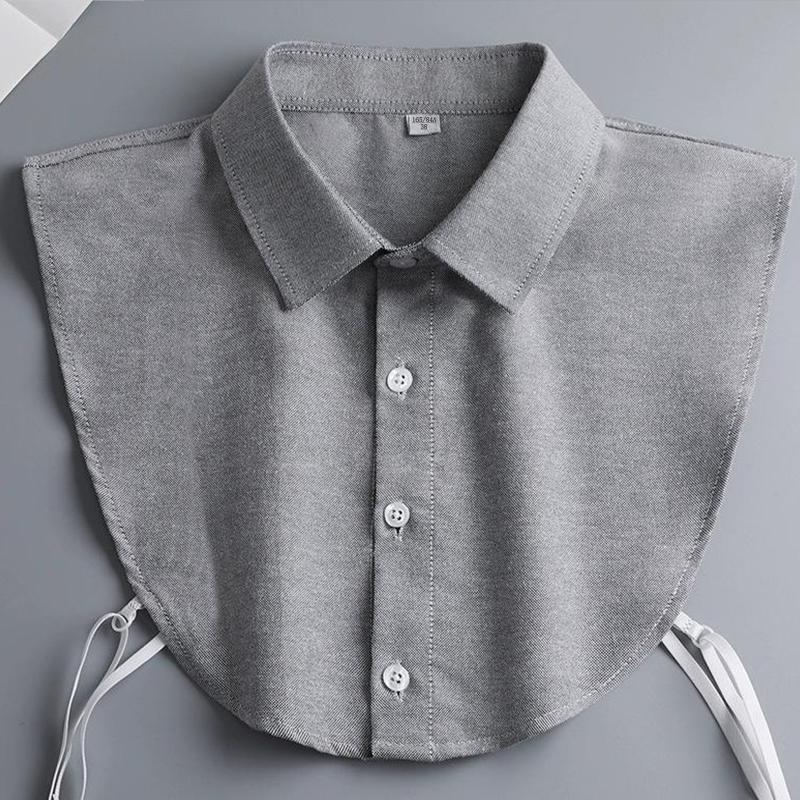 Herren-Bluse aus Baumwolle mit falschem Kragen, formelles Geschäftshemd, abnehmbarer Kragen, einfarbig, blaues Revers, falscher Kragen, Damen-Oberkragen von Joom DACH