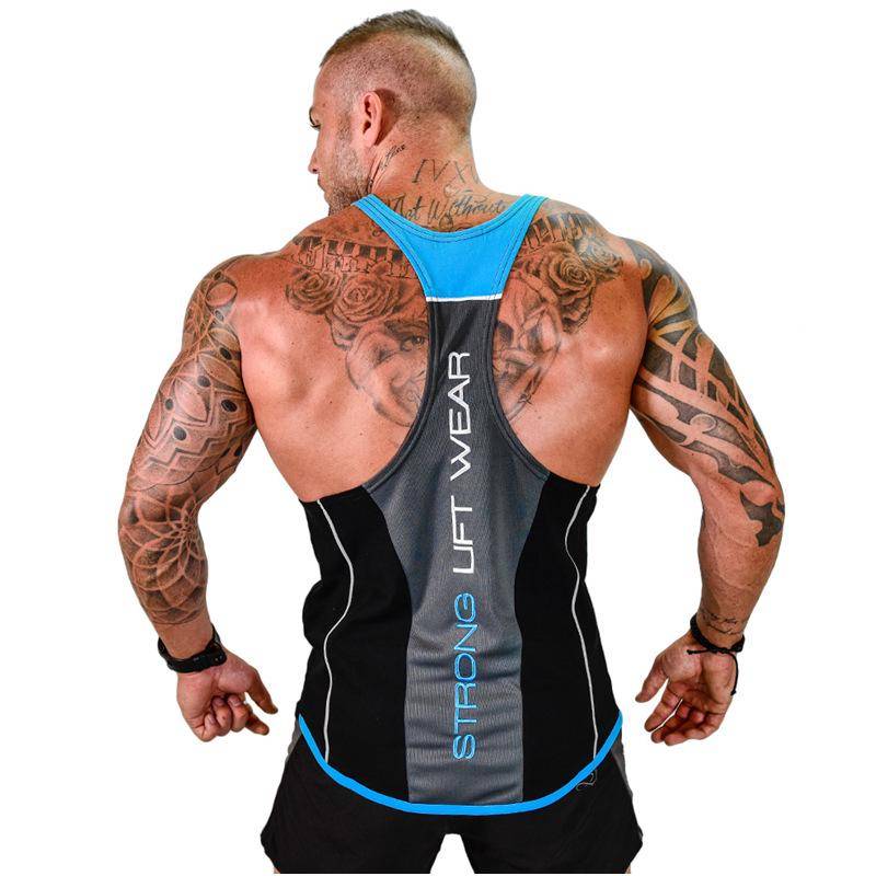 Herren-Bodybuilding-Tanktops, Fitnessstudio, Fitness, ärmelloses Hemd, Baumwolle, lässig, Unterhemd M blau/schwarz Herren-Bodybuilding-Tanktops, Fitnessstudio, Fitness, ärmelloses Hemd, Baumwolle, lässig, Unterhemd M blau/schwarz von Joom DACH