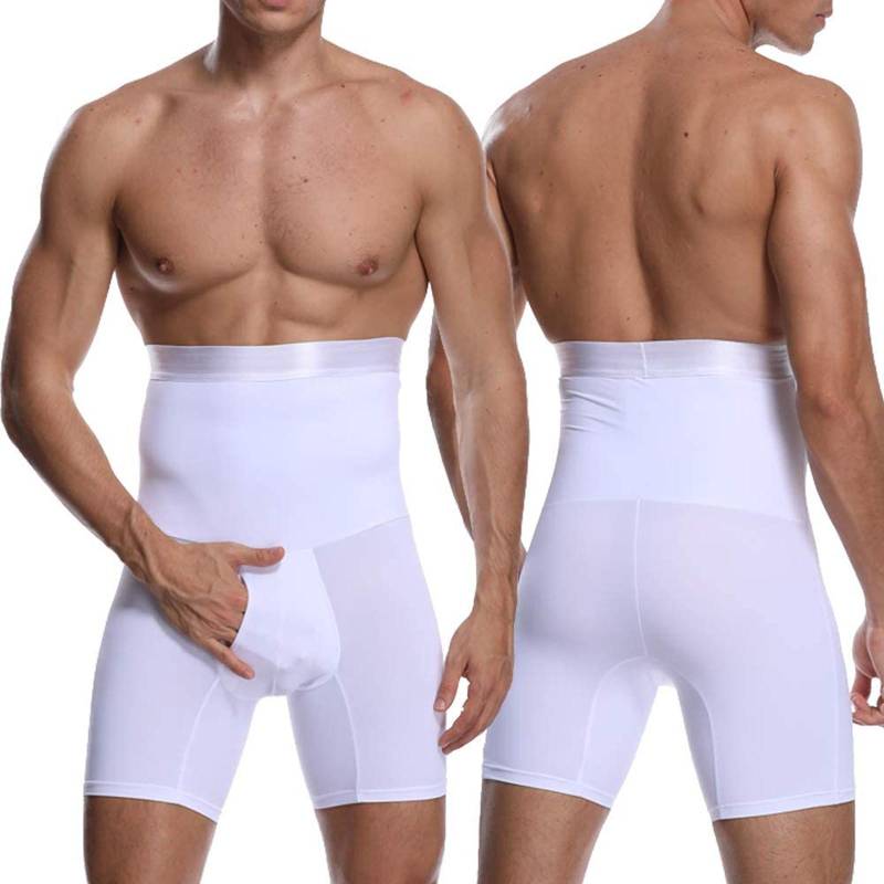 Herren Boxer Shaper Kompressionshose Hohe Taille Bauchkontrolle Übungstraining XXXXL weiß von Joom DACH