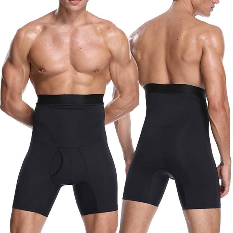 Herren Boxer Shaper Kompressionshose Hohe Taille Bauchkontrolle Übungstraining XXXXL schwarz von Joom DACH