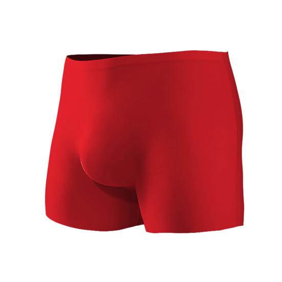 Herren-Boxershorts, 3D-Eisseide, nahtlos, dünn, atmungsaktiv, einfarbig, U-konvex, Sporthöschen L rot von Joom DACH