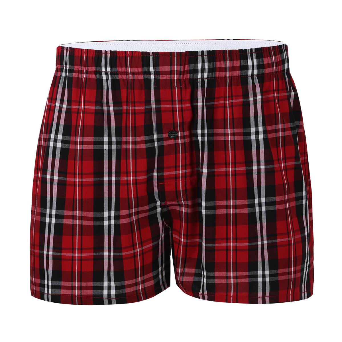 Herren-Boxershorts, bequeme karierte Shorts, weiche Unterwäsche-Shorts mit Knopfleiste L Herren-Boxershorts, bequeme karierte Shorts, weiche Unterwäsche-Shorts mit Knopfleiste L von Joom DACH
