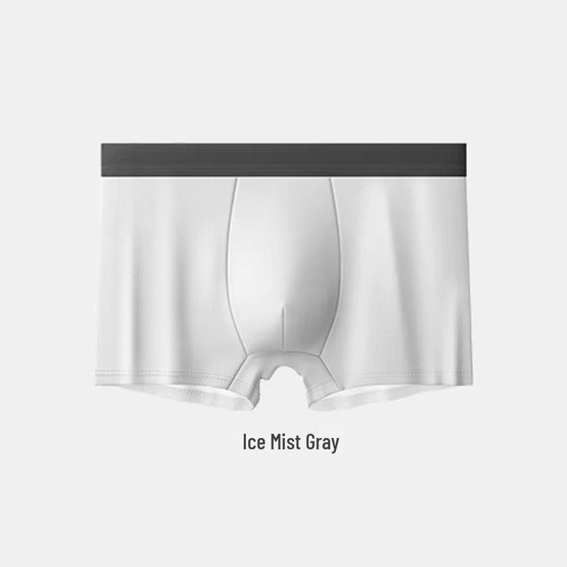 Herren-Boxershorts aus Eisseide: Übergröße, Atmungsaktiv, Schritt aus reiner Baumwolle, Vier-Ecken-Design 4XL von Joom DACH