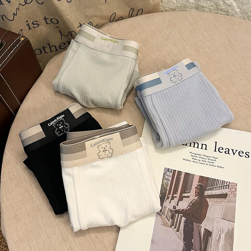 Herren-Boxershorts aus reiner Baumwolle mit Bärenmotiv – bequeme, atmungsaktive, antibakterielle Modeunterwäsche. L: 80-100 Jin von Joom DACH