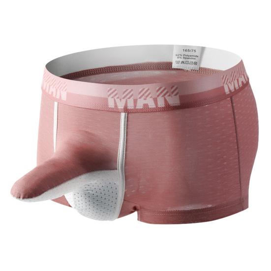 Herren Boxershorts mit Balltaschen Elefantennase Separates Design Shorts Unterwäsche Patchwork M rosa von Joom DACH