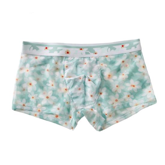 Herren-Boxershorts mit ultradünnem Netzstoff und Aufdruck, mittlere Taille, schnelltrocknend, feuchtigkeitsableitend, Übergröße, Homewear, Schlafshorts, Sommerunterhose XL grün von Joom DACH