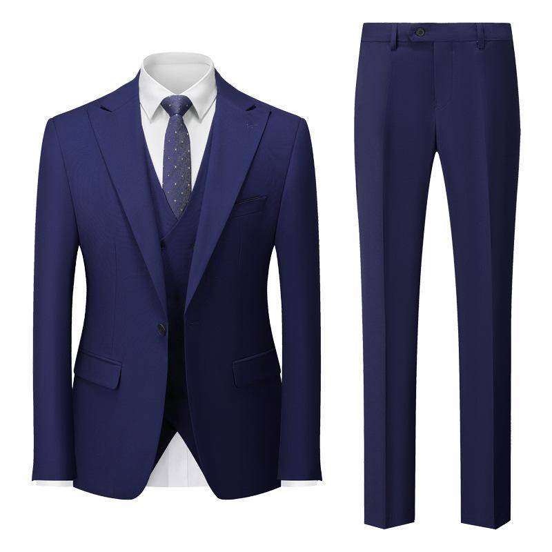 Herren Business Casual Anzug Hochzeit Bräutigam Anzug Herrenanzüge und Blazer L dunkelblau von Joom DACH
