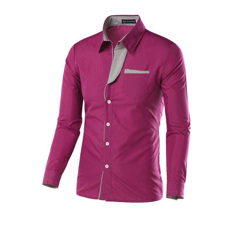 Herren Business Langarmhemd Atmungsaktiv Freizeithemd Große Größe Hemd XS dunkel rosa von Joom DACH