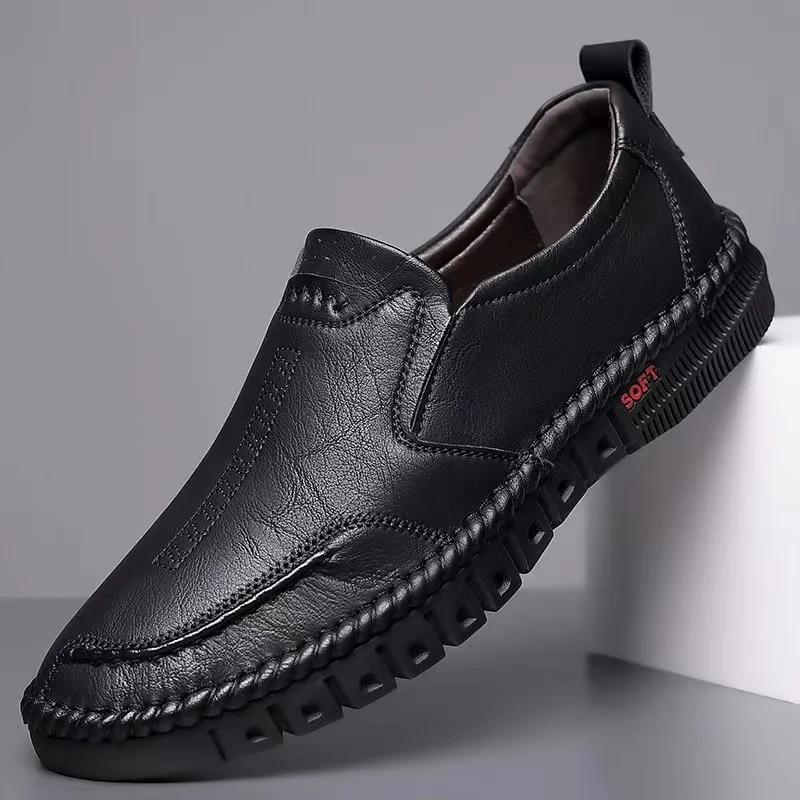 Herren Business Lederschuhe Mokassins Atmungsaktive Herren Casual Slipper Bequeme Schuhe für Herren 2024 Sommer Herren Sneakers 43 schwarz von Joom DACH