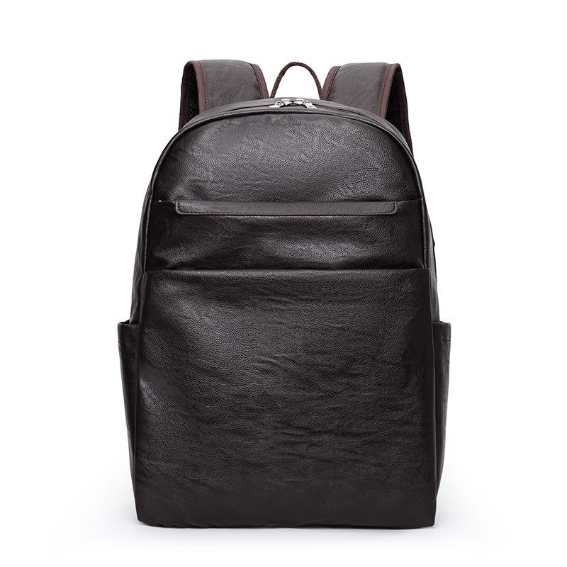 Herren Business Pendler Rucksack, Studentenreise Computerrucksack mit großem Fassungsvermögen, PU-Leder Freizeitrucksack braun von Joom DACH