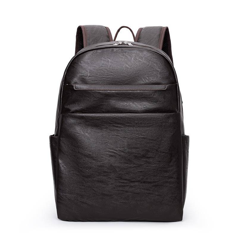 Herren Business Pendler Rucksack, Studentenreise Computerrucksack mit großem Fassungsvermögen, PU-Leder Freizeitrucksack braun von Joom DACH