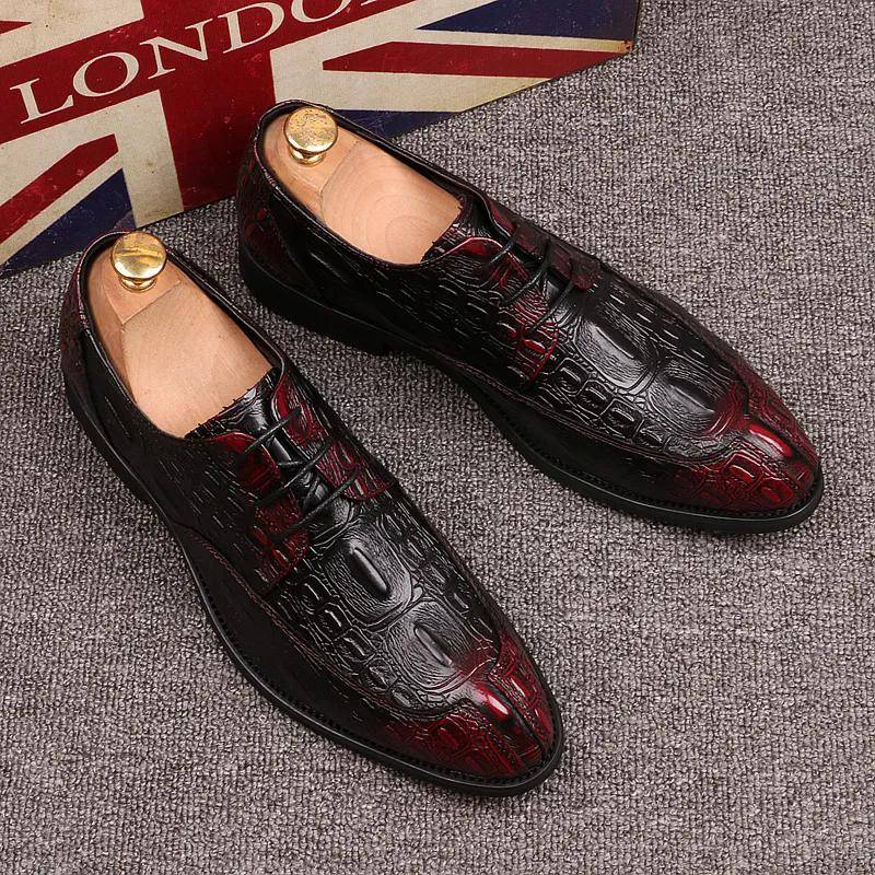 Herren Business Schuhe Männer Atmungsaktive Lederschuhe Formelle Kleidung Schuhe Hochzeitsschuh Spitz Casual 39 bordeaux von Joom DACH