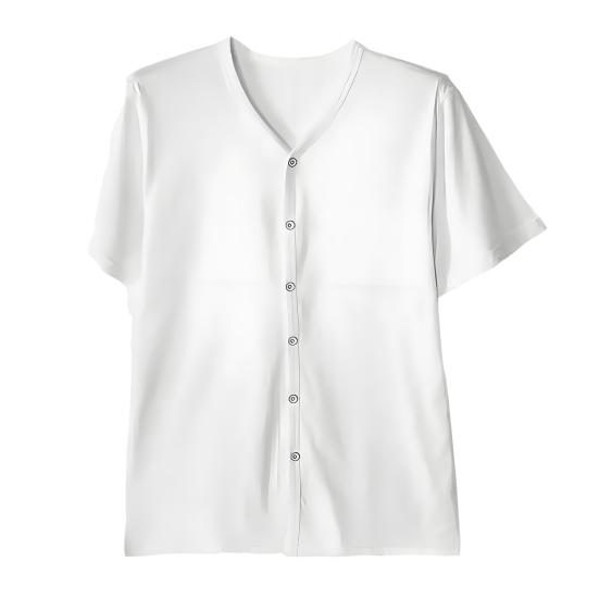 Herren Button-Down T-Shirt Einfarbig V-Ausschnitt Kurzarm T-Shirt Sommer L weiß von Joom DACH