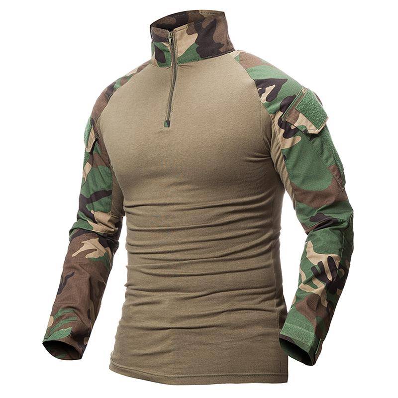 Herren Camouflage Combat Tactical Shirt Baumwolle Camo Multicam CP Militäruniform Langarm T-Shirt XL camouflage von Joom DACH