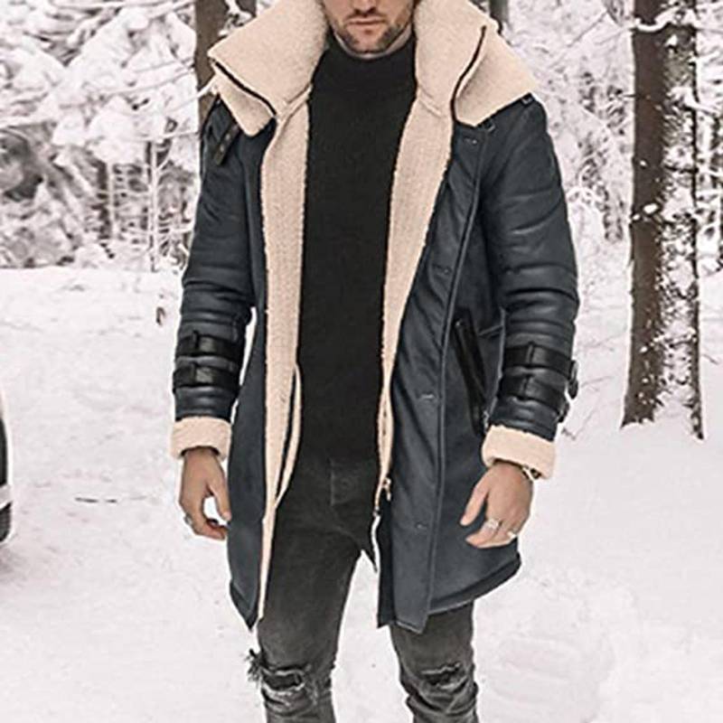 Herren Canvas Jacke Kapuze Herren Winter Reißverschluss Mantel Reverskragen Langarm gepolsterte Polyester Herrenjacke Oberbekleidung M graue von Joom DACH