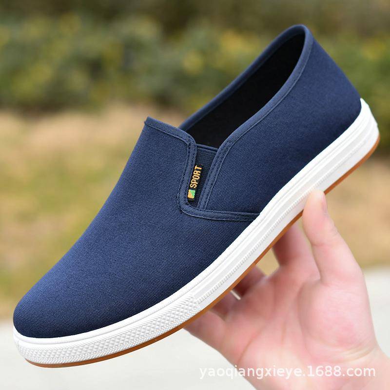 Herren Canvas-Schuhe, lässige Sneaker für Männer, leichte, vulkanisierte Slipper, bequeme Herren-Halbschuhe, neue schwarze Turnschuhe 41 blau Herren Canvas-Schuhe, lässige Sneaker für Männer, leichte, vulkanisierte Slipper, bequeme Herren-Halbschuhe, neue schwarze Turnschuhe 41 blau von Joom DACH