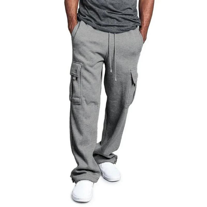 Herren Cargo Jogginghose Herbst Lange Hose Lockerer Sportschnitt Jogging Overalls Jogger Sweat Pocket Hose Cargo Hose Streetwear L licht grau von Joom DACH
