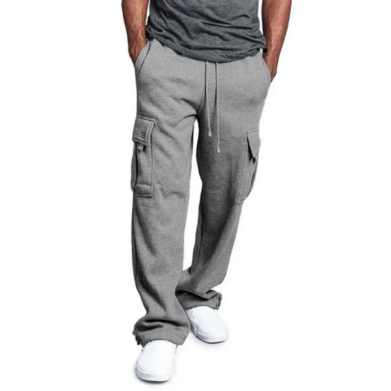 Herren Cargo Jogginghose Herbst Lange Hose Lockerer Sportschnitt Jogging Overalls Jogger Sweat Pocket Hose Cargo Hose Streetwear L licht grau von Joom DACH