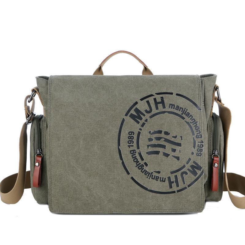 Herren Casual Canvas Tote Bag Schulter Messenger Bag Aktentasche Computertasche armee grüne von Joom DACH
