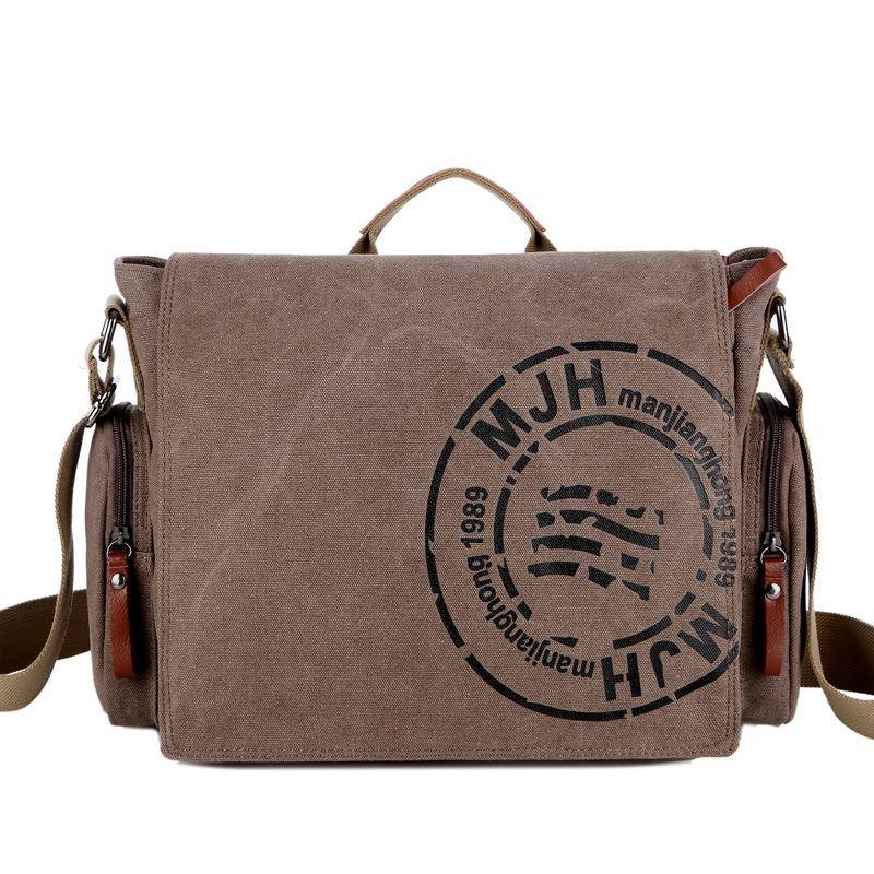 Herren Casual Canvas Tote Bag Schulter Messenger Bag Aktentasche Computertasche kaffeebraun von Joom DACH