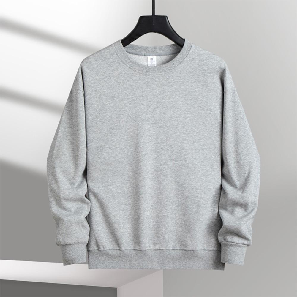 Herren Casual Einfarbig Rundhals Sweatshirts Klassisches Sweatershirt Pullover Streetwear Langarm Trendy Standard Swatershirt M graue von Joom DACH