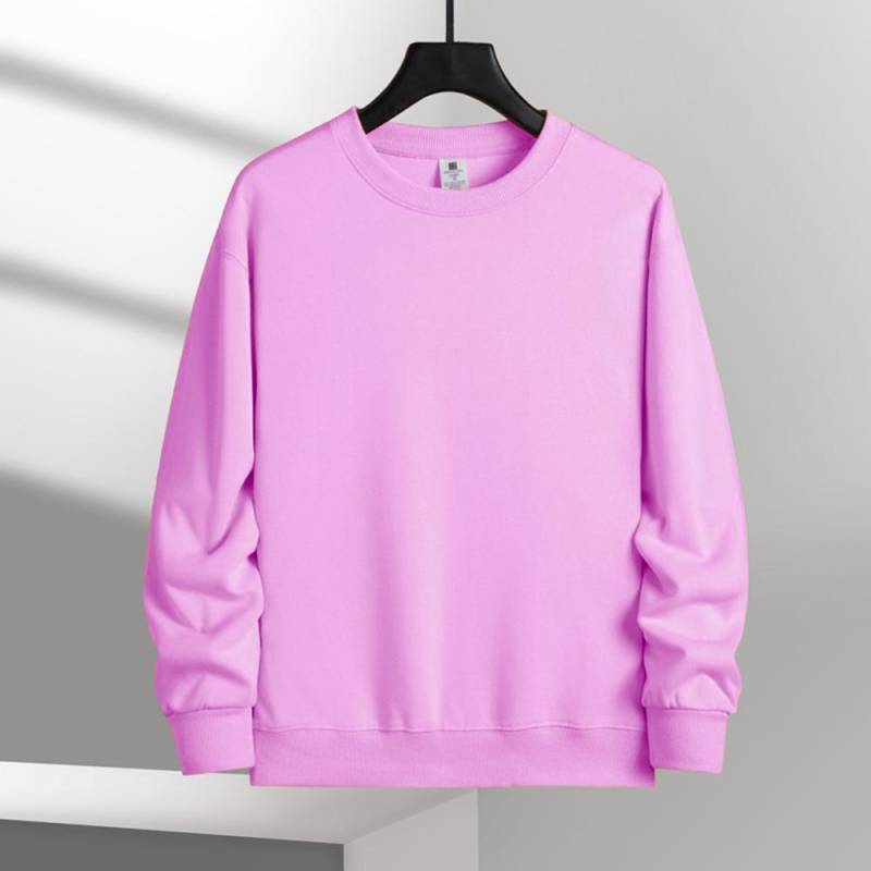 Herren Casual Einfarbig Rundhals Sweatshirts Klassisches Sweatershirt Pullover Streetwear Langarm Trendy Standard Swatershirt S violett von Joom DACH