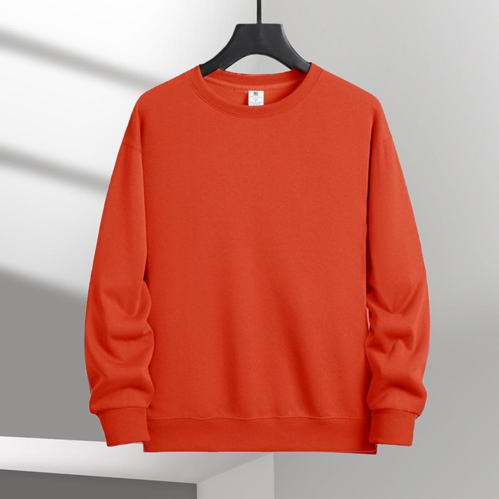 Herren Casual Einfarbig Rundhals Sweatshirts Klassisches Sweatershirt Pullover Streetwear Langarm Trendy Standard Swatershirt XL orange von Joom DACH