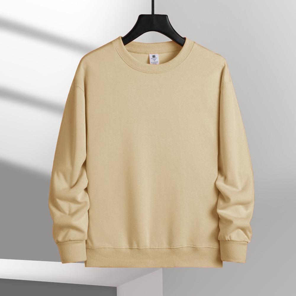 Herren Casual Einfarbig Rundhals Sweatshirts Klassisches Sweatershirt Pullover Streetwear Langarm Trendy Standard Swatershirt XXXL khaki von Joom DACH