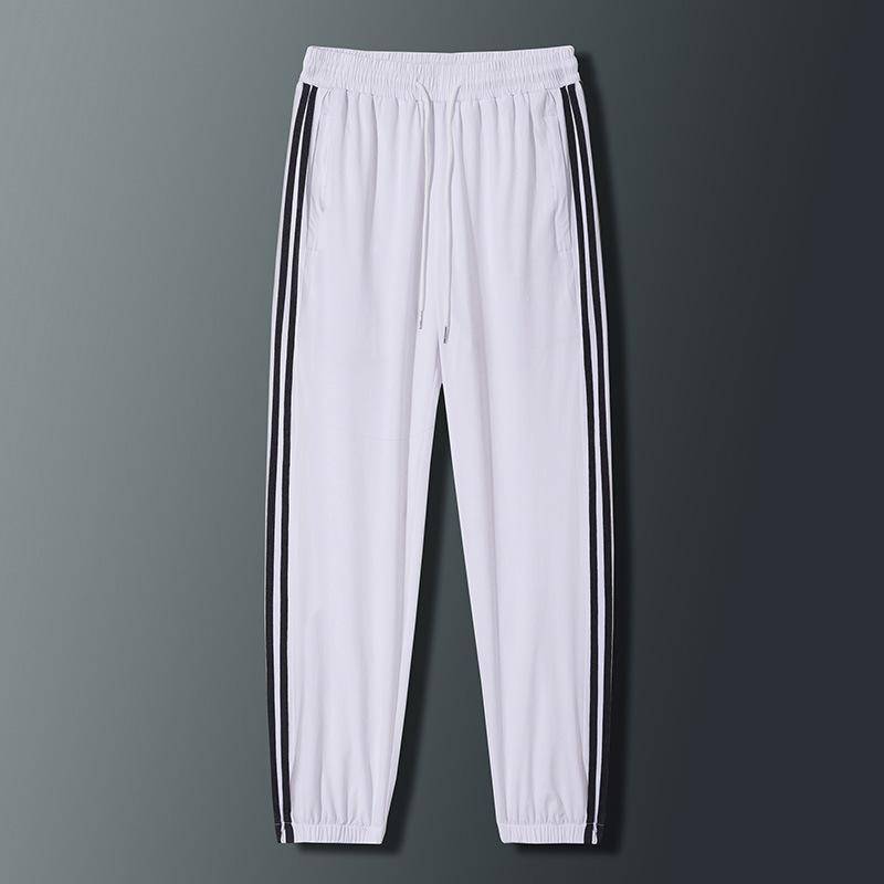 Herren Casual Jogginghose Herren Basic Hose Trainingsanzug Seitenstreifen Schlank Atmungsaktiv Sportbekleidung Trainingshose 3XL weiß von Joom DACH