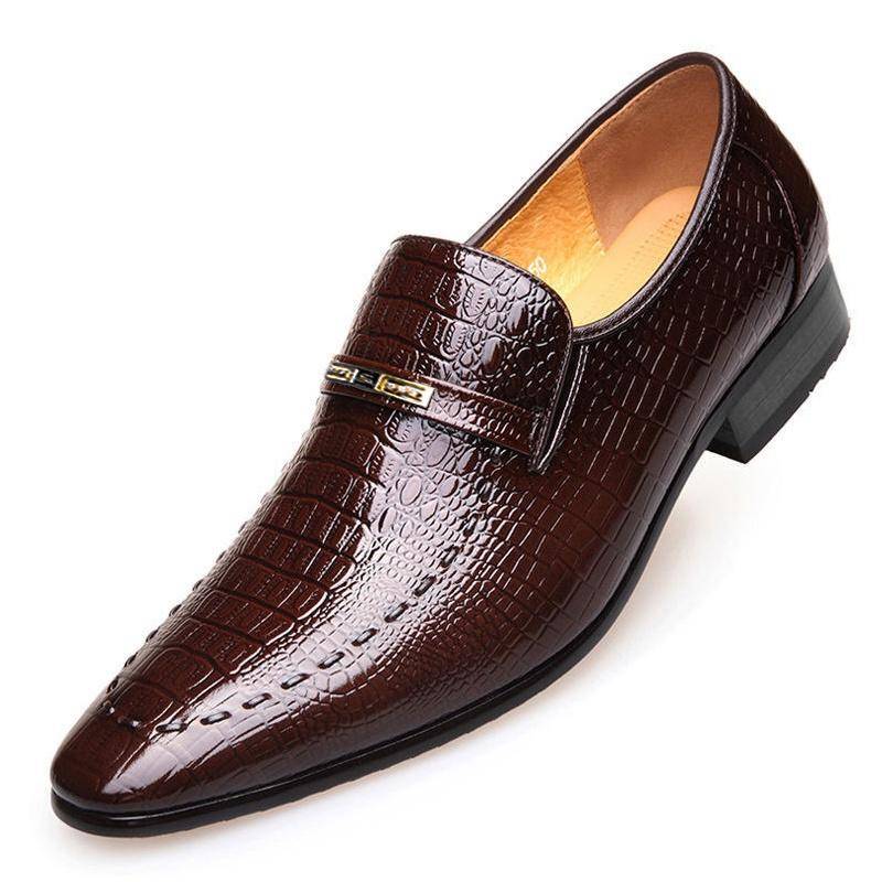 Herren Casual Lederschuhe Business Kleid Schuhe Britischer Stil Oxfords Schuhe Hochzeitsschuhe Große Größe 38-48 Chaussure Homme Cuir 38 braun von Joom DACH