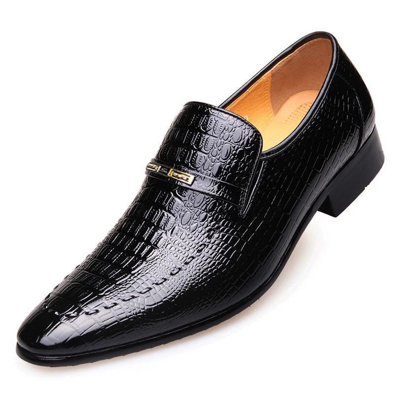 Herren Casual Lederschuhe Business Kleid Schuhe Britischer Stil Oxfords Schuhe Hochzeitsschuhe Große Größe 38-48 Chaussure Homme Cuir 43 schwarz von Joom DACH
