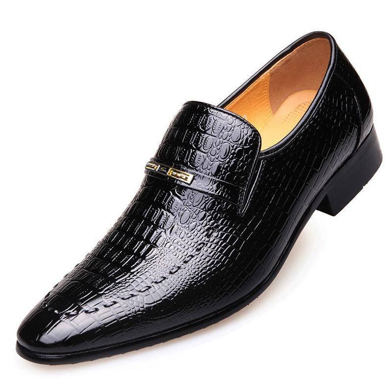 Herren Casual Lederschuhe Business Kleid Schuhe Britischer Stil Oxfords Schuhe Hochzeitsschuhe Große Größe 38-48 Chaussure Homme Cuir 43 schwarz von Joom DACH