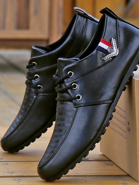 Herren Casual Sneakers Plus Size Fahr leichte Outdoor-Schuhe Loafer Mokassins atmungsaktive Pu-Schuhe Zapatillas Hombre 40 schwarz von Joom DACH