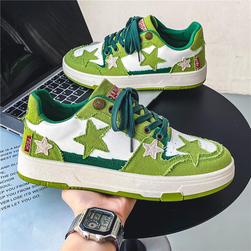 Herren Casual Sneakers Stern-Design Atmungsaktive Chunky Laufschuhe Outdoor Schuhe für Männer Luxus Student Skateboard Schuhe Tenis Masculino 39 von Joom DACH