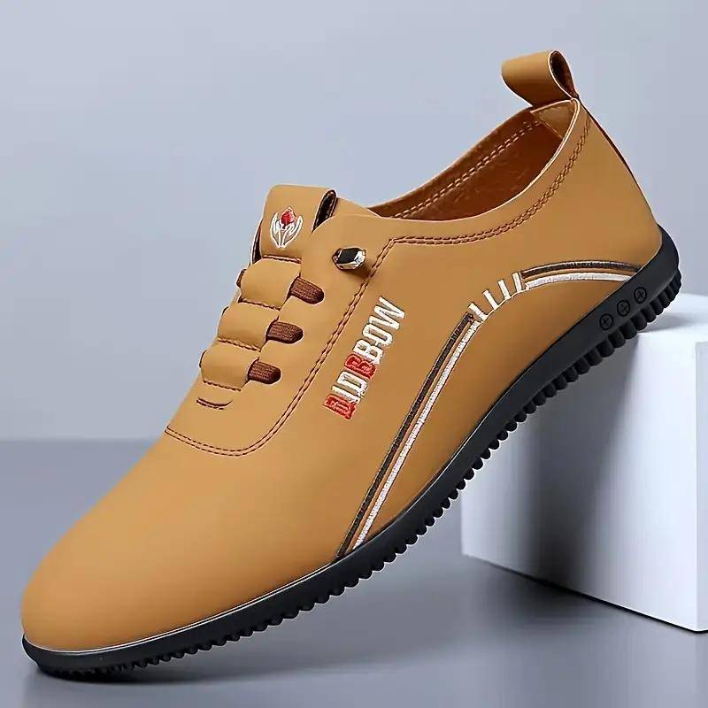 Herren Casual Sportschuhe Einfarbig mit Buchstabendruck Business Casual Schuhe 43 gelb von Joom DACH